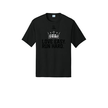 LOVE EASY RUN HARD (Black) - Short Sleeve Performance Tee