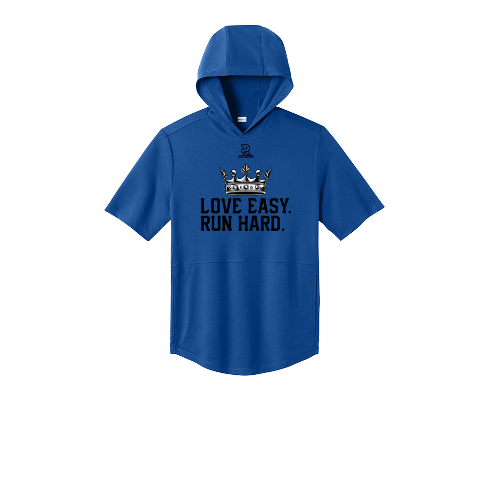 LOVE EASY RUN HARD (Black) - Short Sleeve Performance Hoodie