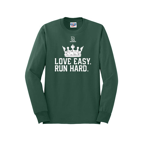 LOVE EASY RUN HARD (White) - Long Sleeve 50/50 Tee