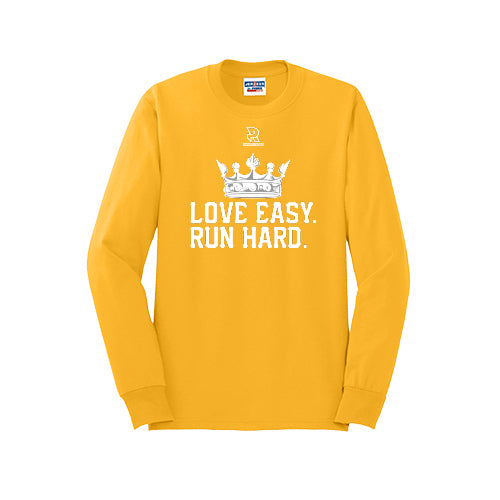 LOVE EASY RUN HARD (White) - Long Sleeve 50/50 Tee