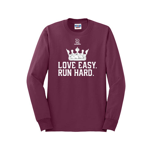 LOVE EASY RUN HARD (White) - Long Sleeve 50/50 Tee