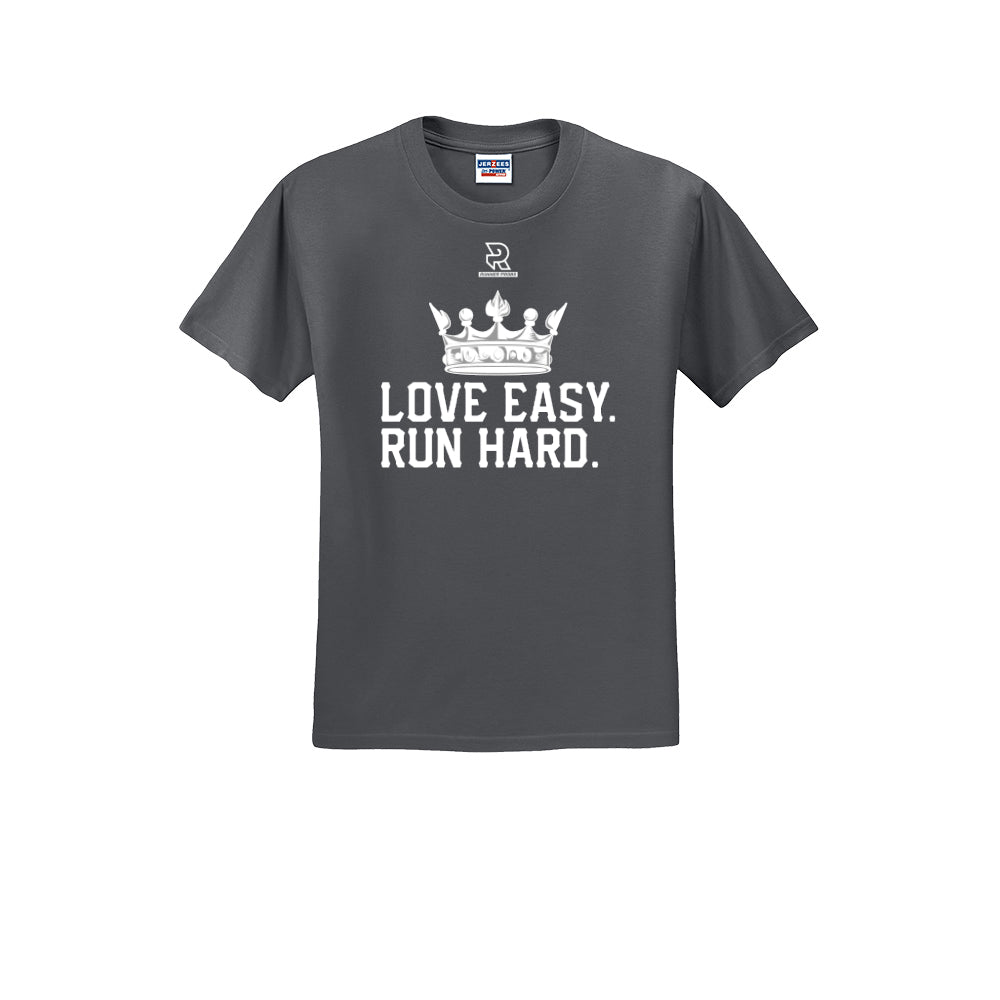 LOVE EASY RUN HARD (White) - Short Sleeve Cotton Tee