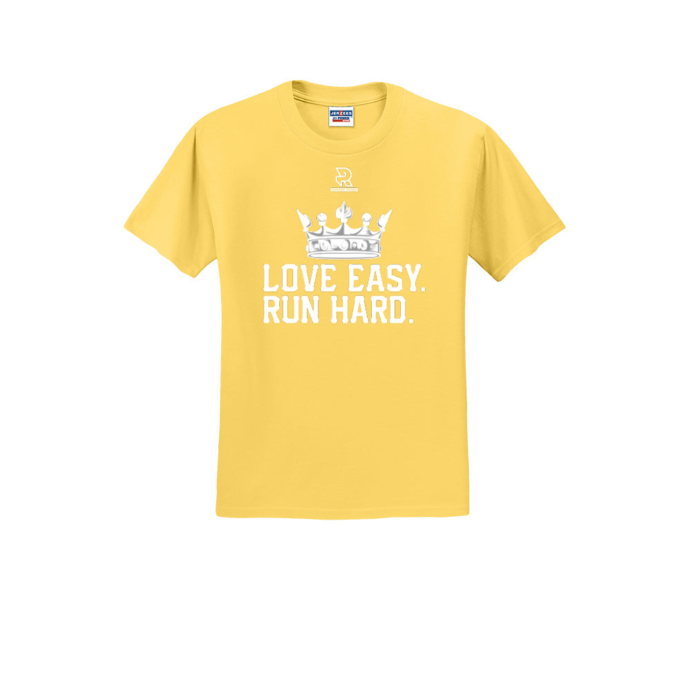 LOVE EASY RUN HARD (White) - Short Sleeve Cotton Tee