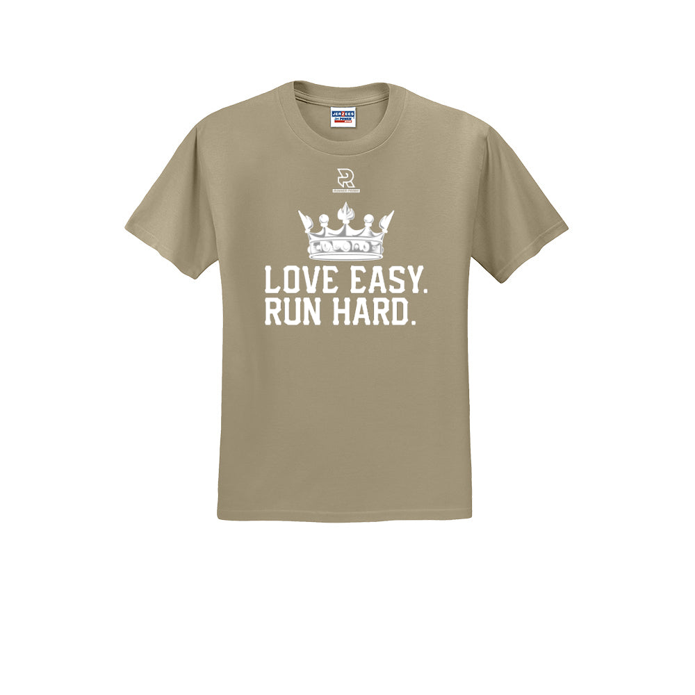 LOVE EASY RUN HARD (White) - Short Sleeve Cotton Tee