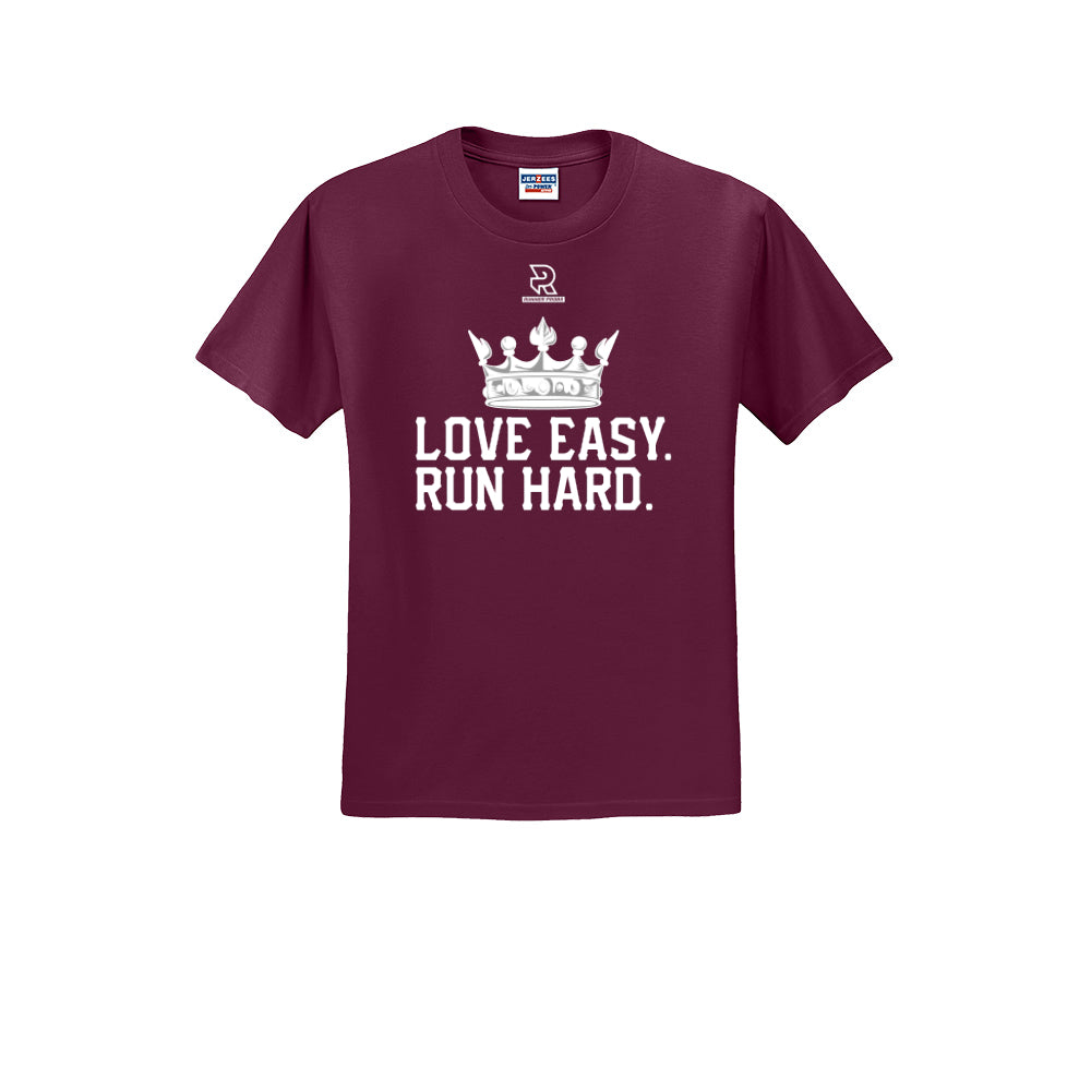 LOVE EASY RUN HARD (White) - Short Sleeve Cotton Tee