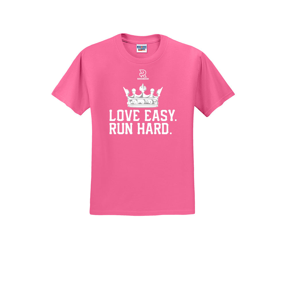 LOVE EASY RUN HARD (White) - Short Sleeve Cotton Tee