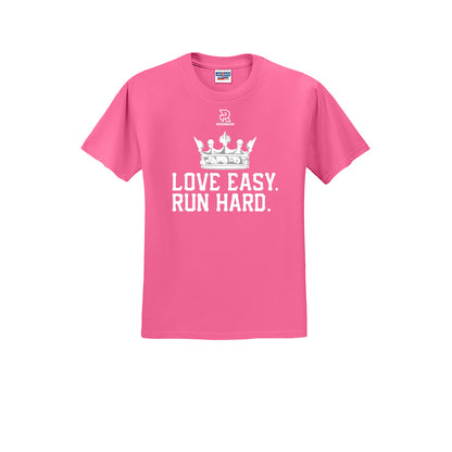 LOVE EASY RUN HARD (White) - Short Sleeve Cotton Tee