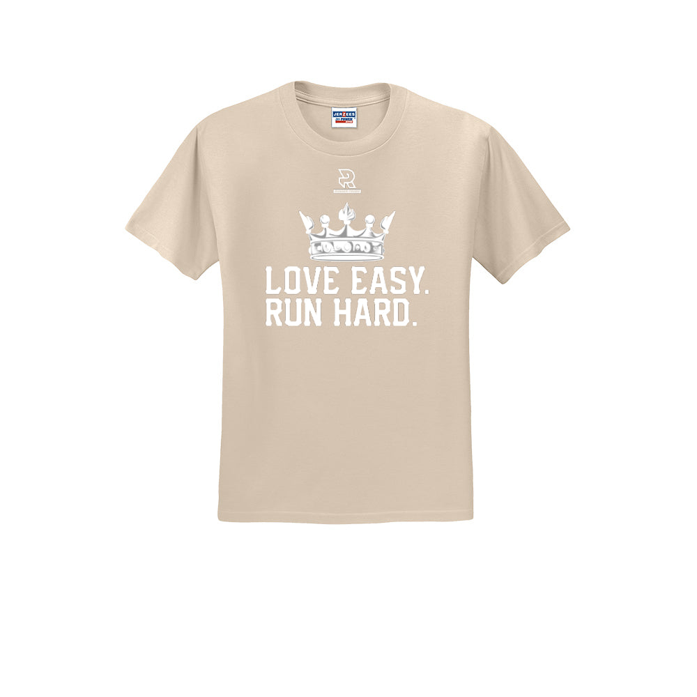 LOVE EASY RUN HARD (White) - Short Sleeve Cotton Tee