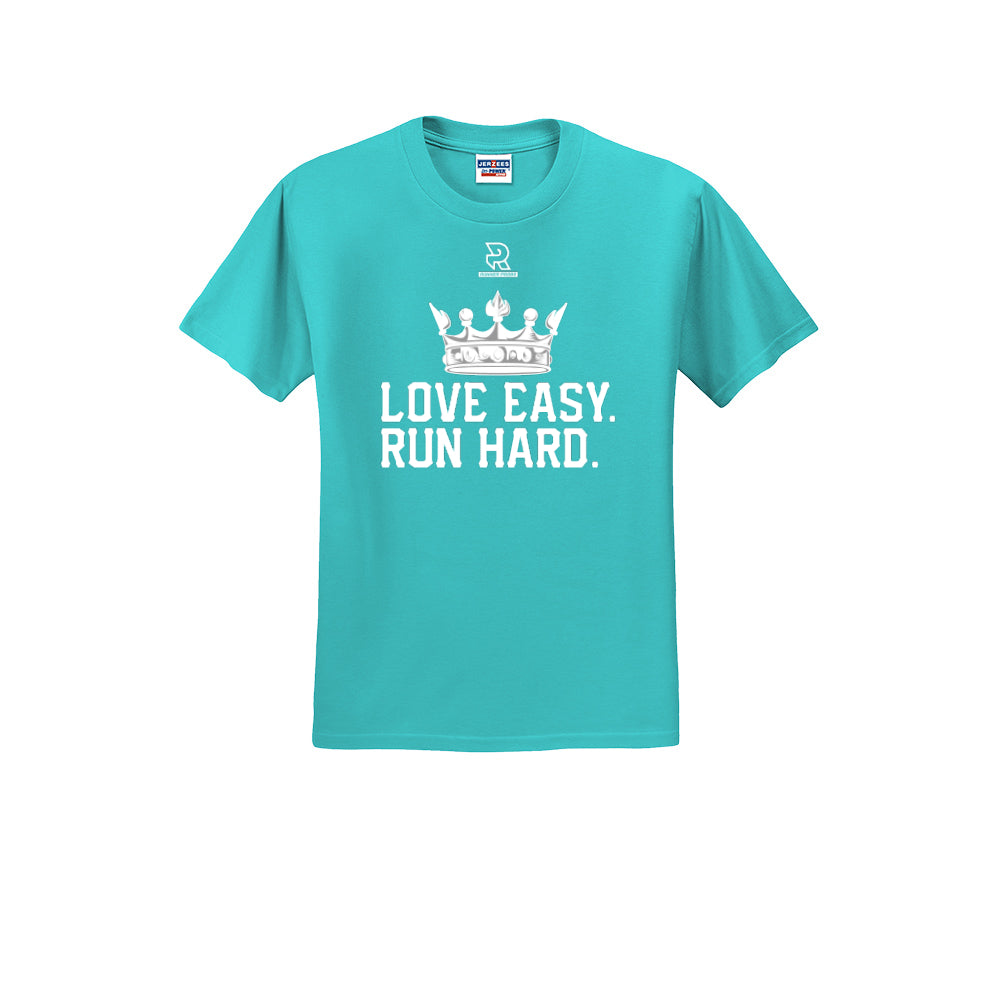 LOVE EASY RUN HARD (White) - Short Sleeve 50/50 Tee