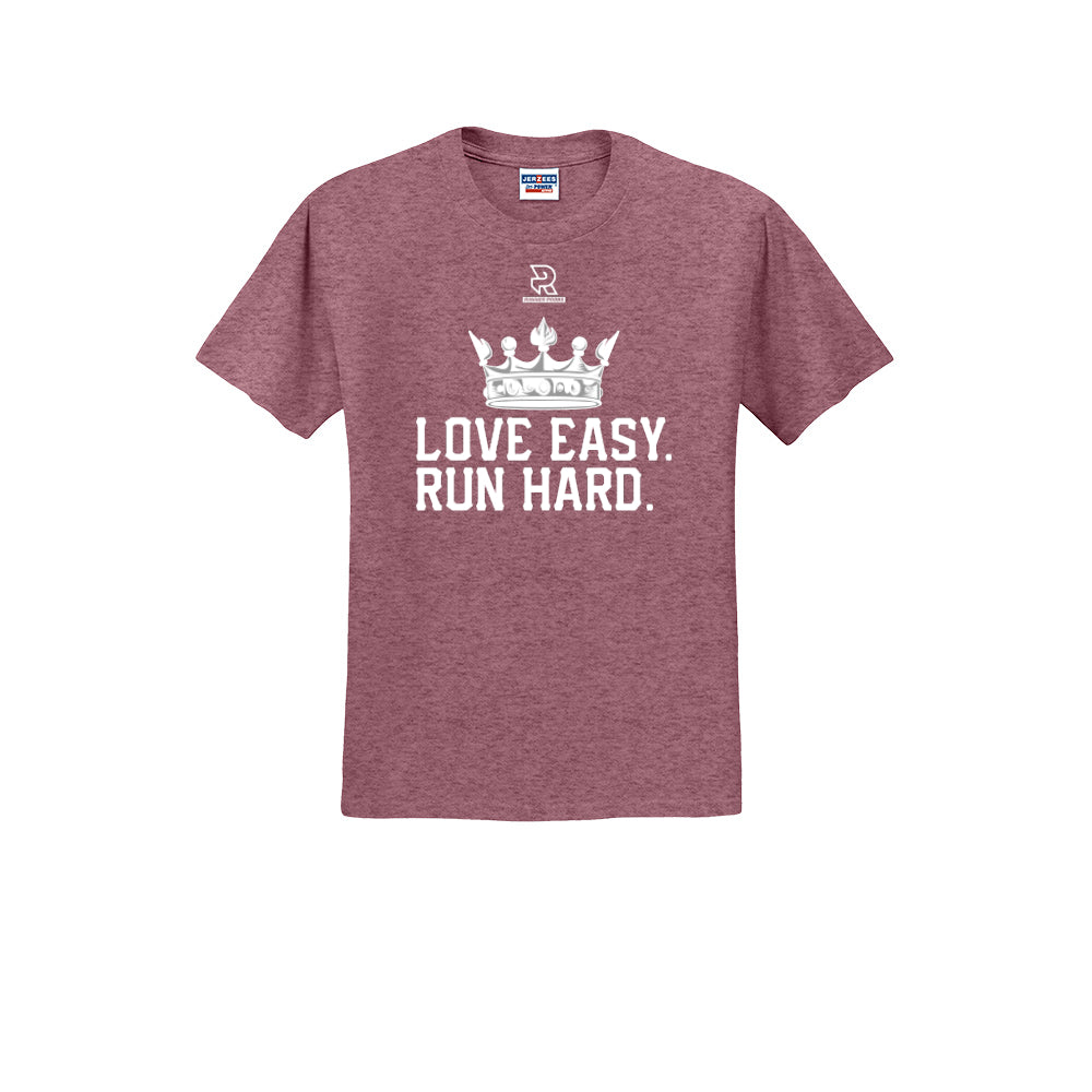 LOVE EASY RUN HARD (White) - Short Sleeve Cotton Tee
