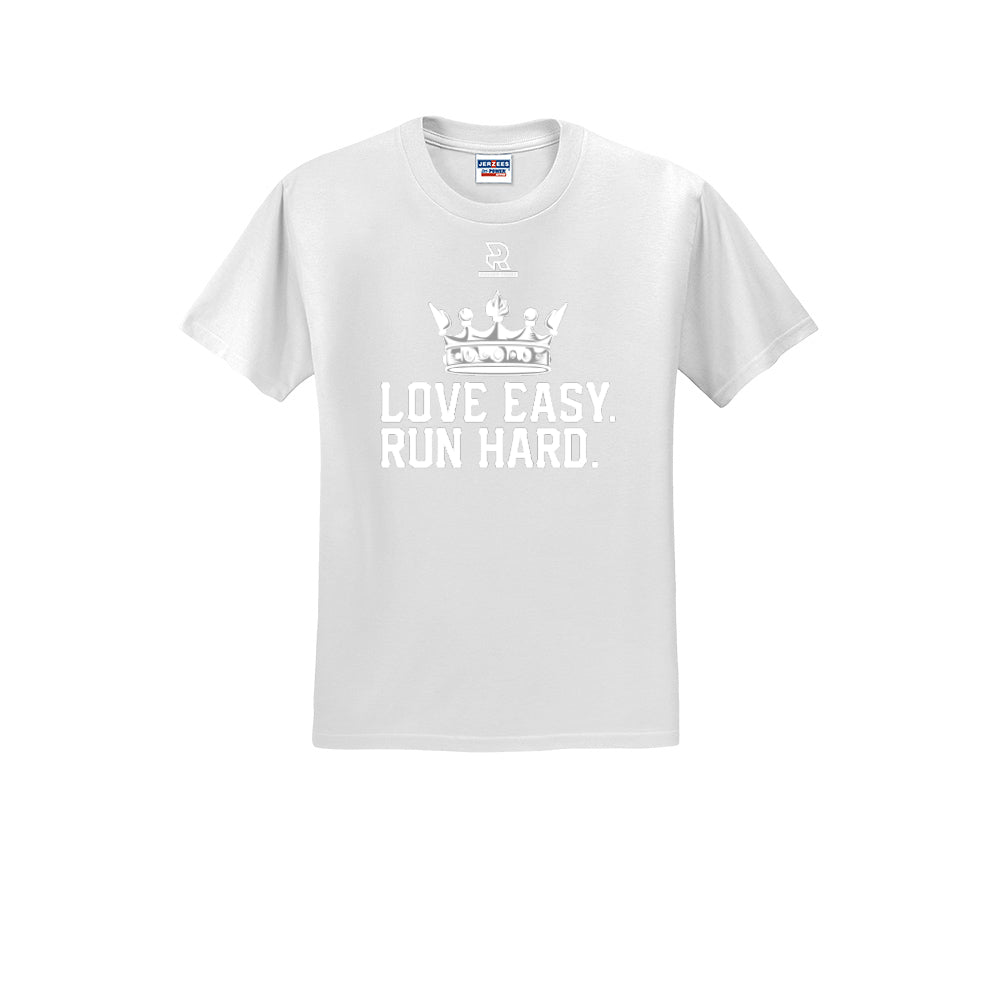 LOVE EASY RUN HARD (White) - Short Sleeve Cotton Tee