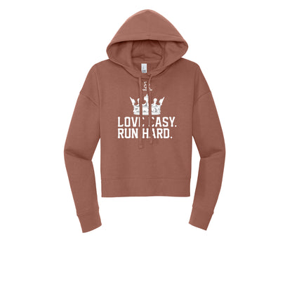 LOVE EASY RUN HARD (White) - Womens Fleece Hoodie