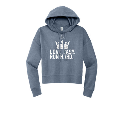 LOVE EASY RUN HARD (White) - Womens Fleece Hoodie