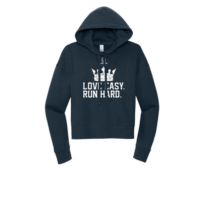 LOVE EASY RUN HARD (White) - Womens Fleece Hoodie