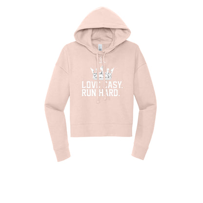 LOVE EASY RUN HARD (White) - Womens Fleece Hoodie