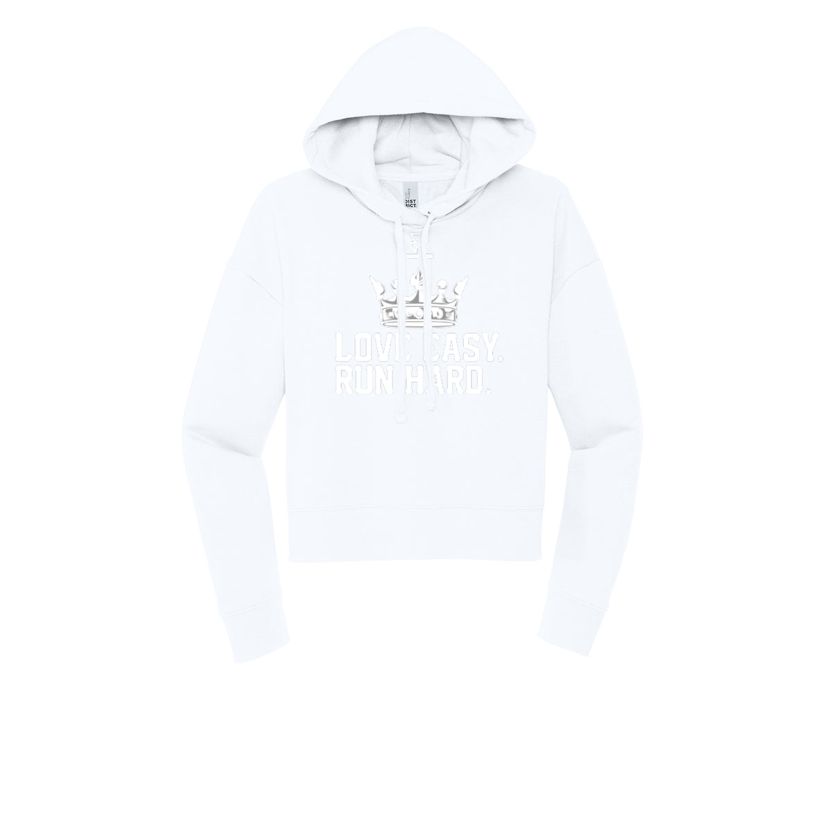 LOVE EASY RUN HARD (White) - Womens Fleece Hoodie