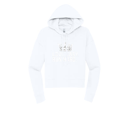 LOVE EASY RUN HARD (White) - Womens Fleece Hoodie