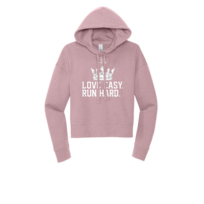 LOVE EASY RUN HARD (White) - Womens Fleece Hoodie