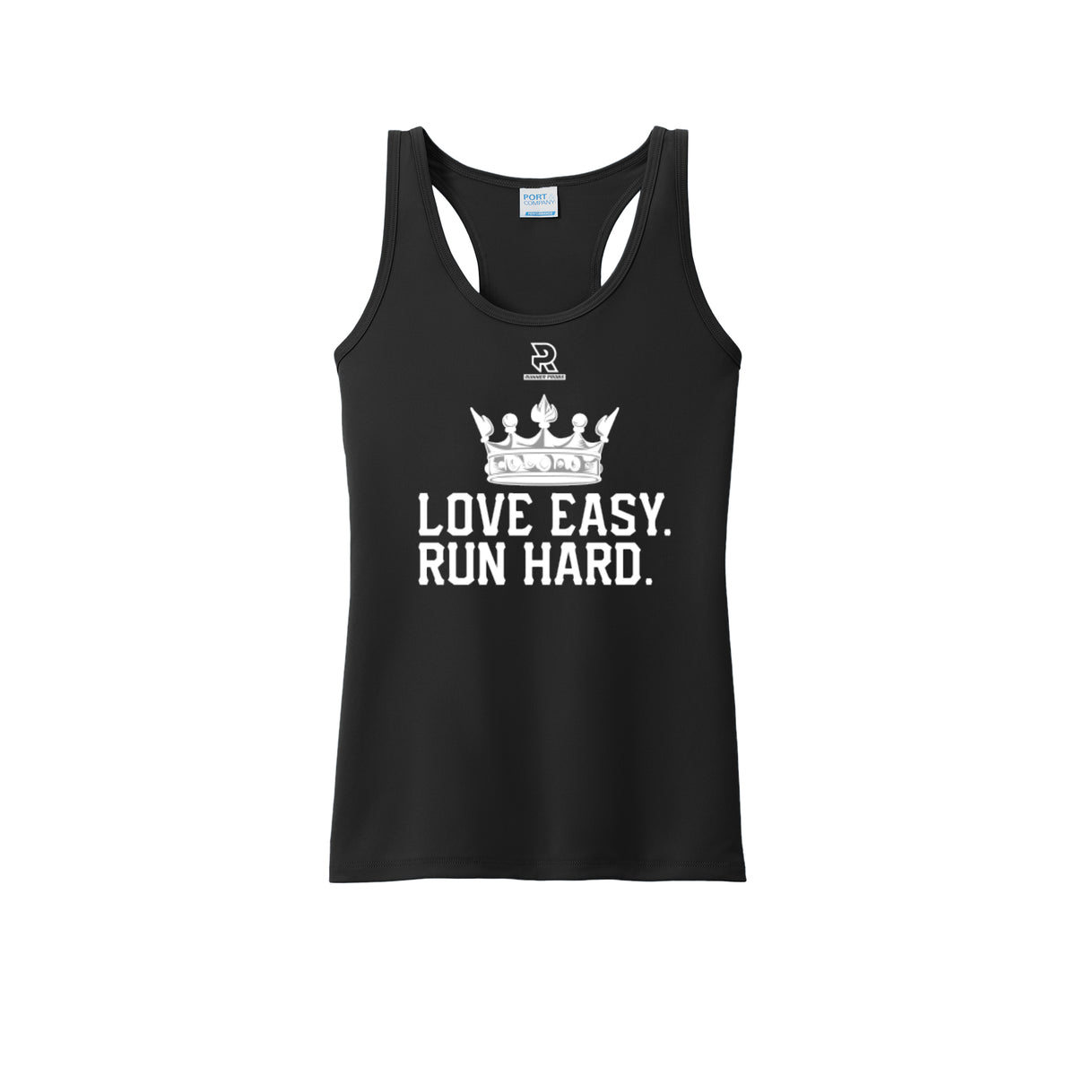 LOVE EASY RUN HARD (White) - Womens Performance Tank