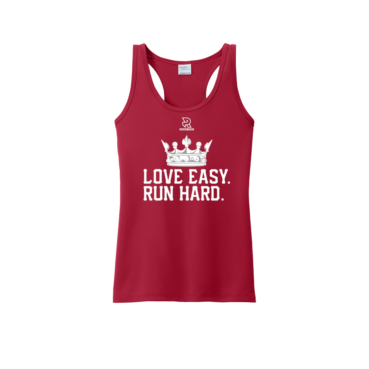 LOVE EASY RUN HARD (White) - Womens Performance Tank