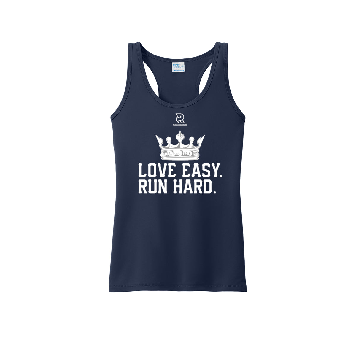LOVE EASY RUN HARD (White) - Womens Performance Tank