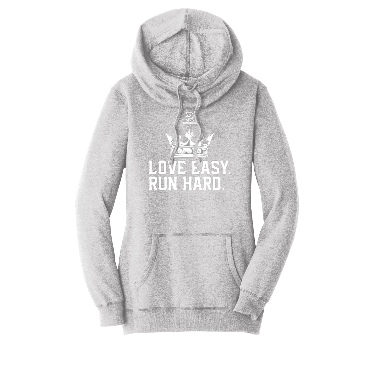 LOVE EASY RUN HARD (White) - Womens Lightweight Fleece Hoodie