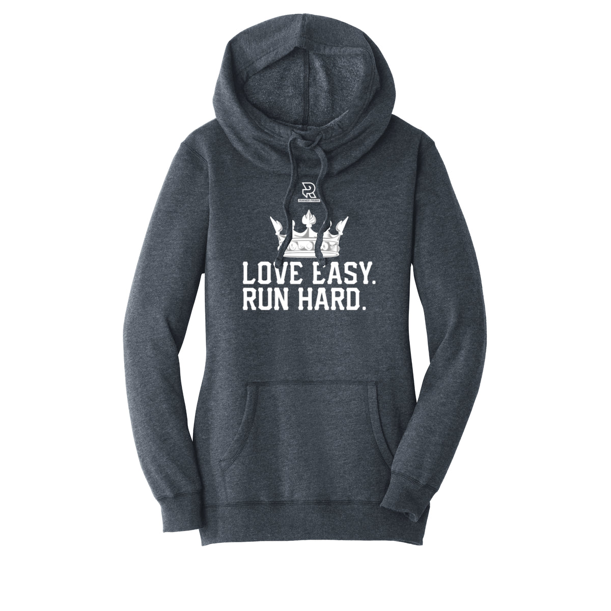 LOVE EASY RUN HARD (White) - Womens Lightweight Fleece Hoodie