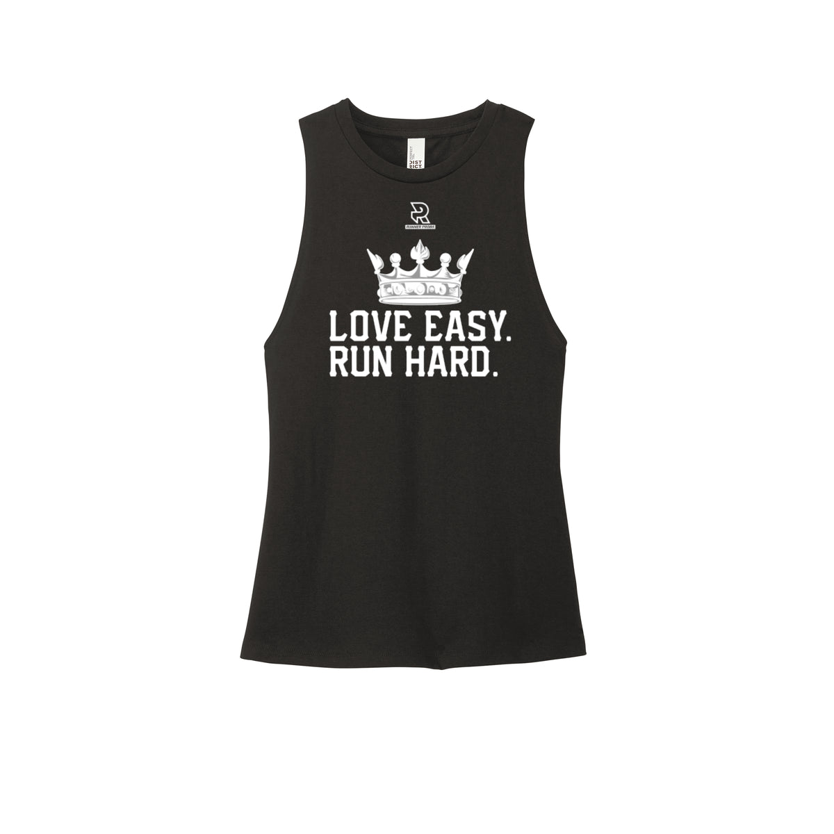 LOVE EASY RUN HARD (White) - Womens Perfect Tri Muscle Tank
