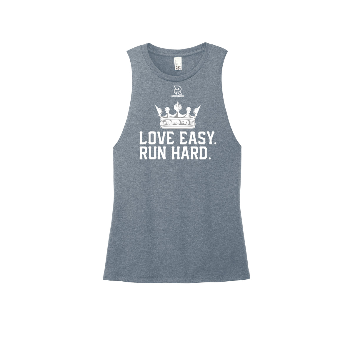 LOVE EASY RUN HARD (White) - Womens Perfect Tri Muscle Tank
