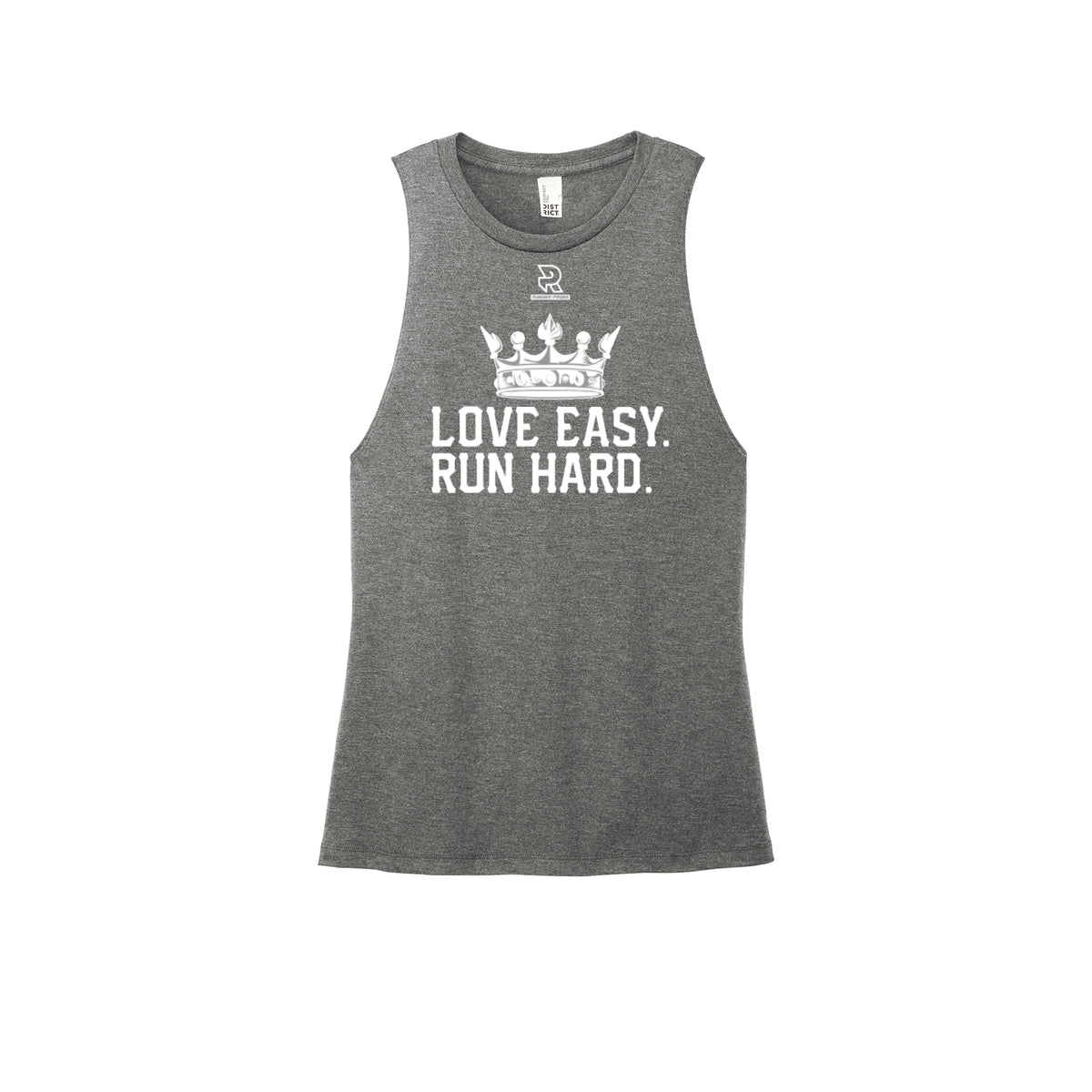 LOVE EASY RUN HARD (White) - Womens Perfect Tri Muscle Tank