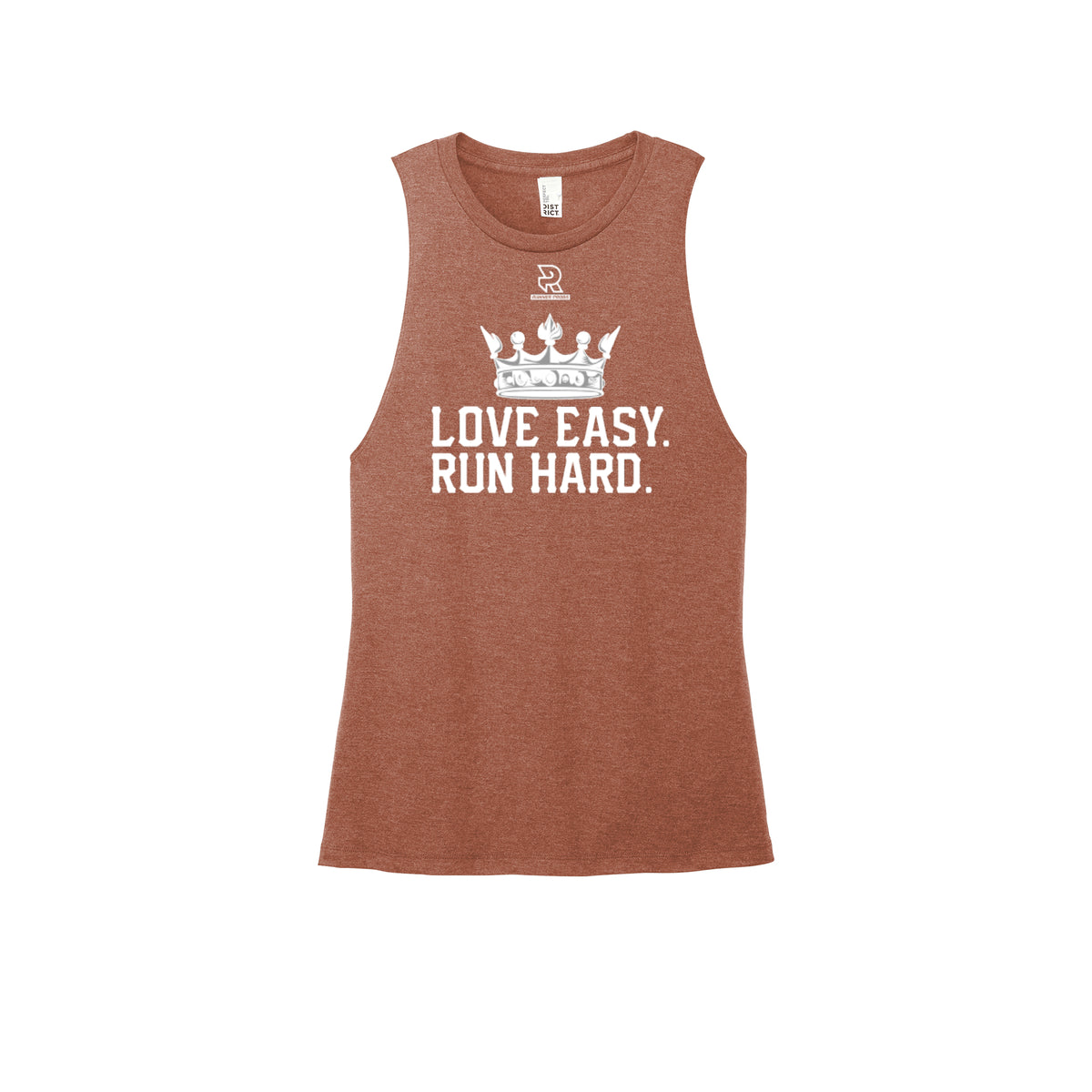 LOVE EASY RUN HARD (White) - Womens Perfect Tri Muscle Tank