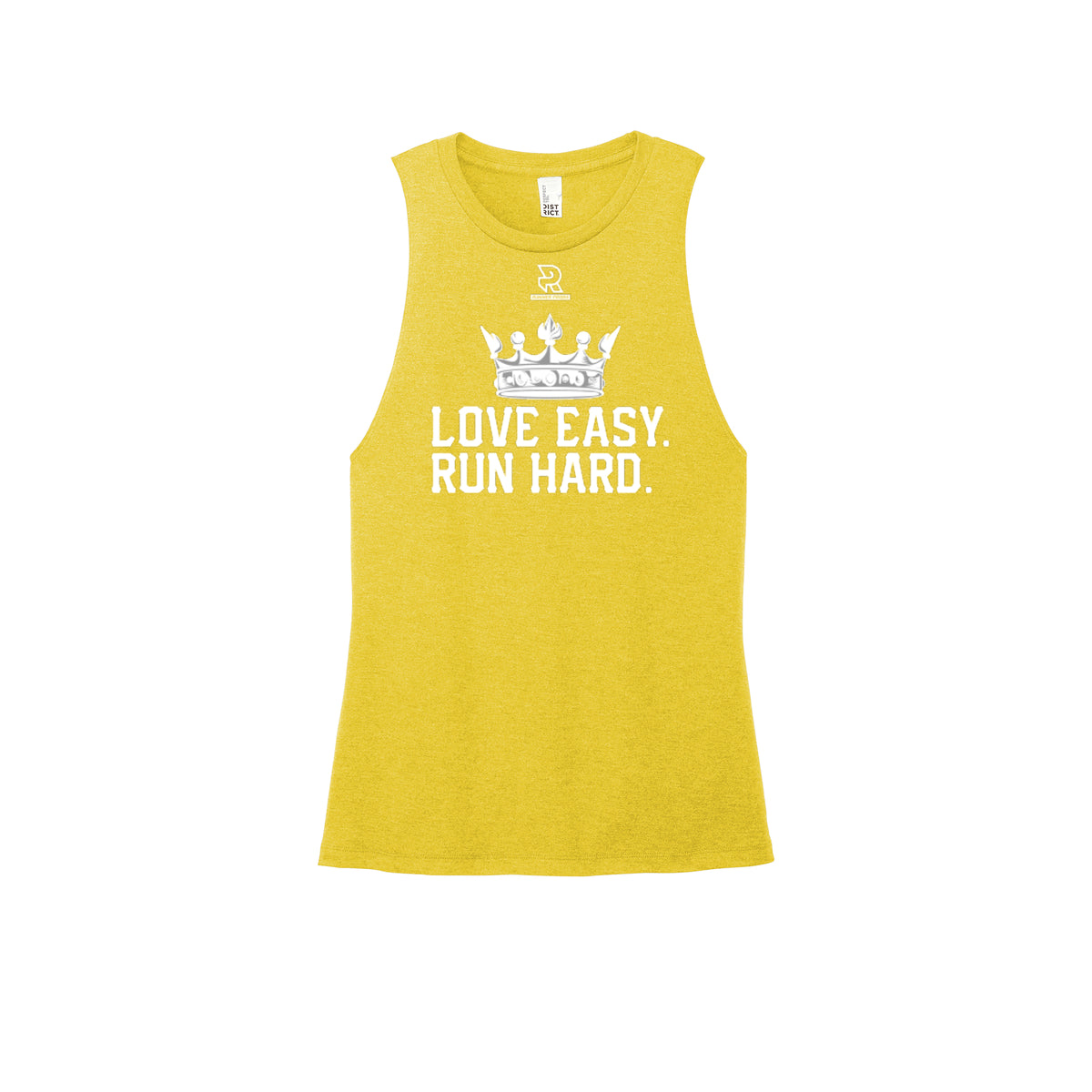 LOVE EASY RUN HARD (White) - Womens Perfect Tri Muscle Tank