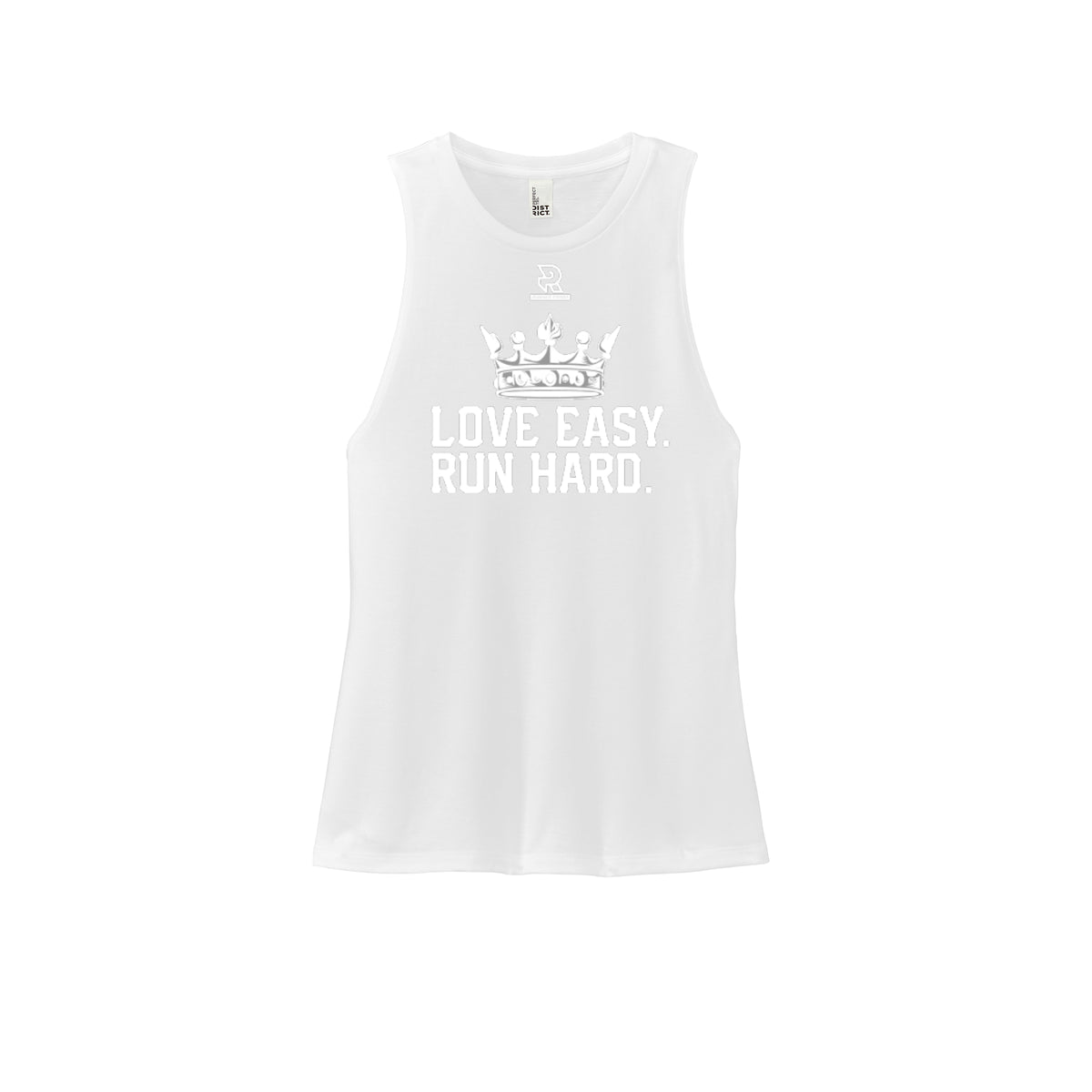 LOVE EASY RUN HARD (White) - Womens Perfect Tri Muscle Tank