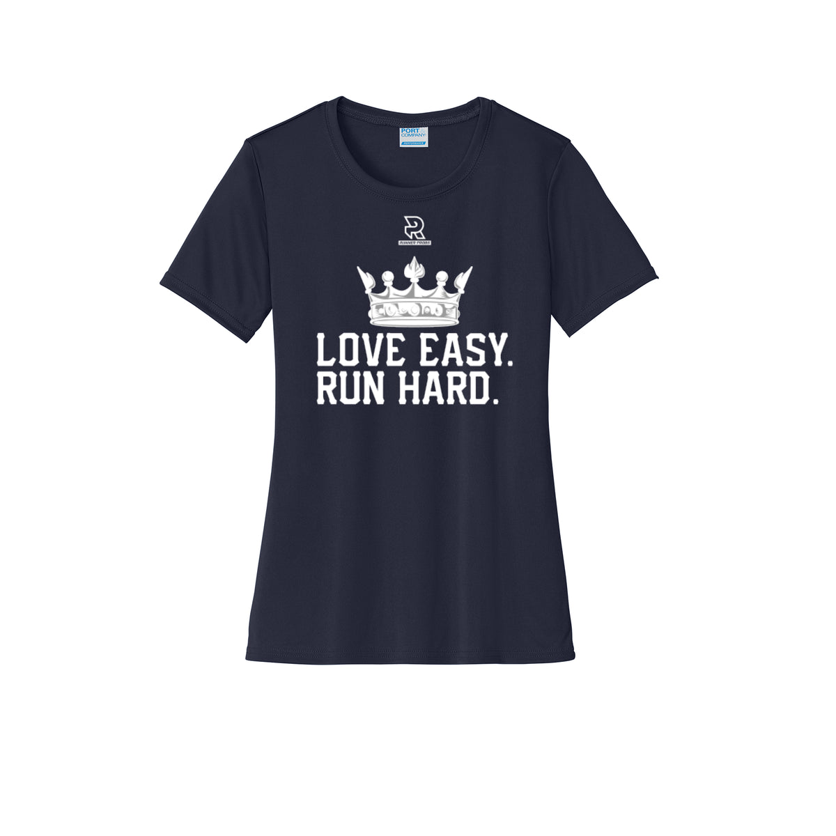 LOVE EASY RUN HARD (White) - Womens Short Sleeve Performance Tee