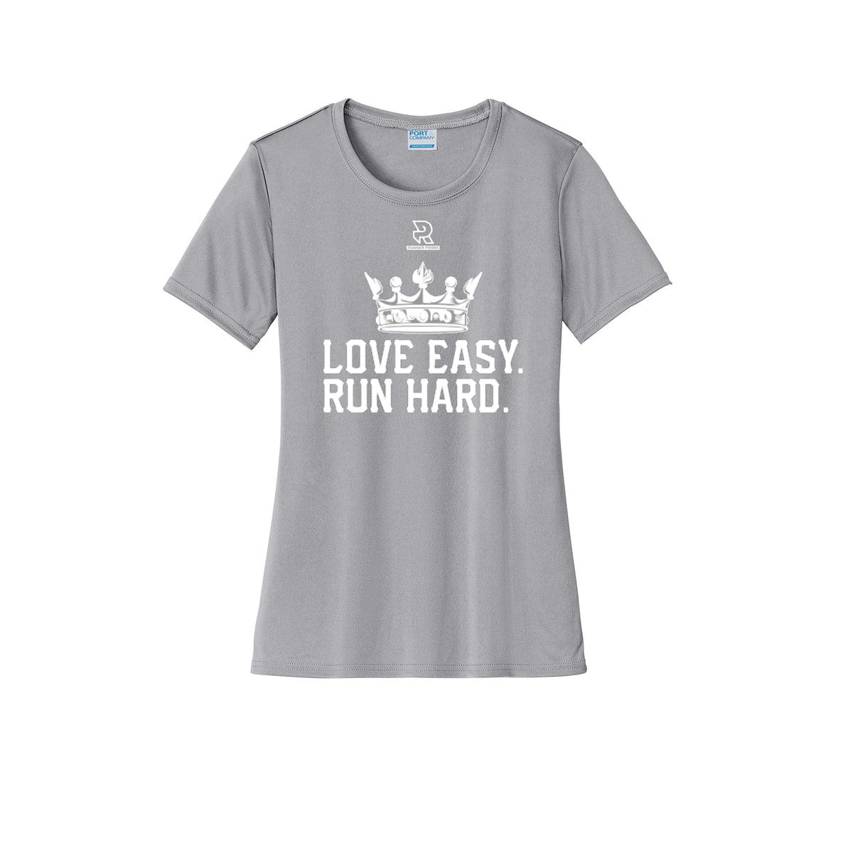 LOVE EASY RUN HARD (White) - Womens Short Sleeve Performance Tee