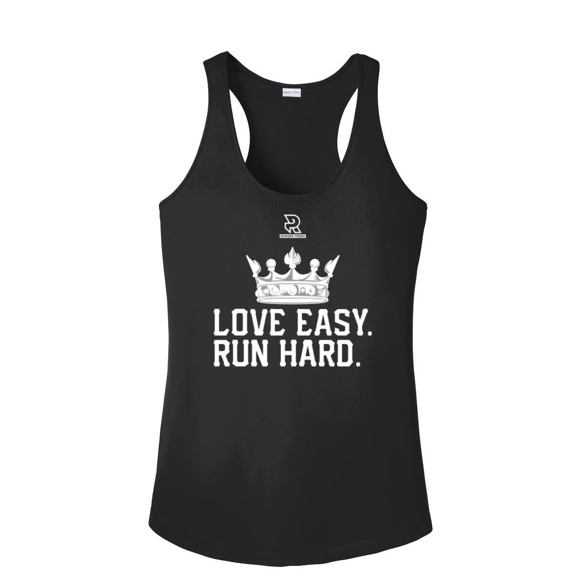 LOVE EASY RUN HARD (White) - Womens Competitor Racerback Tank