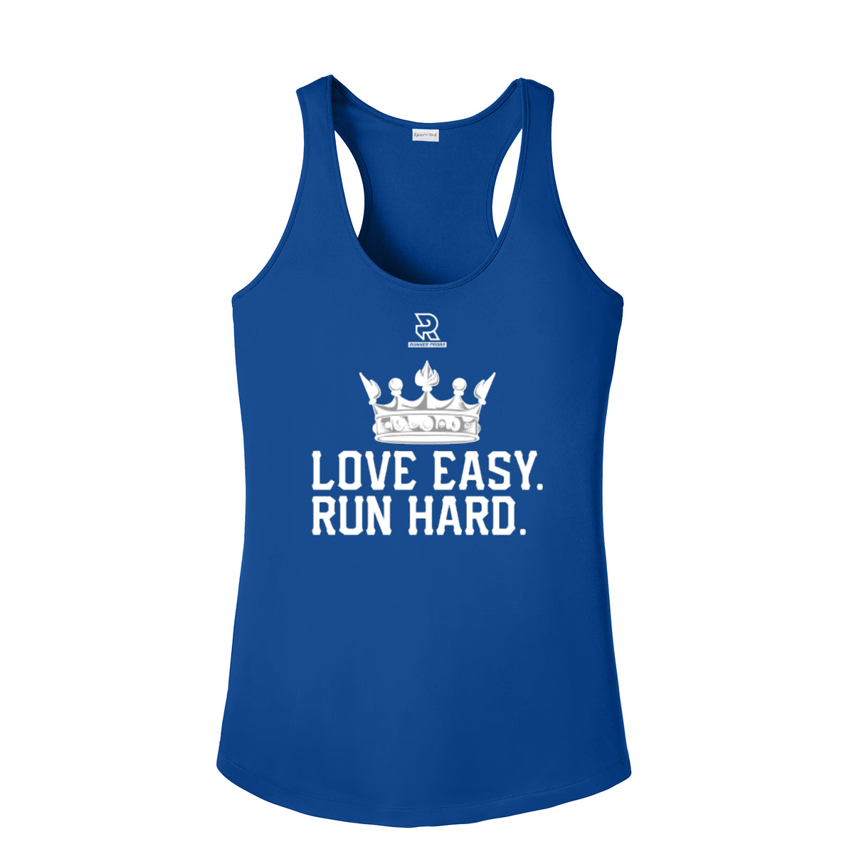 LOVE EASY RUN HARD (White) - Womens Competitor Racerback Tank