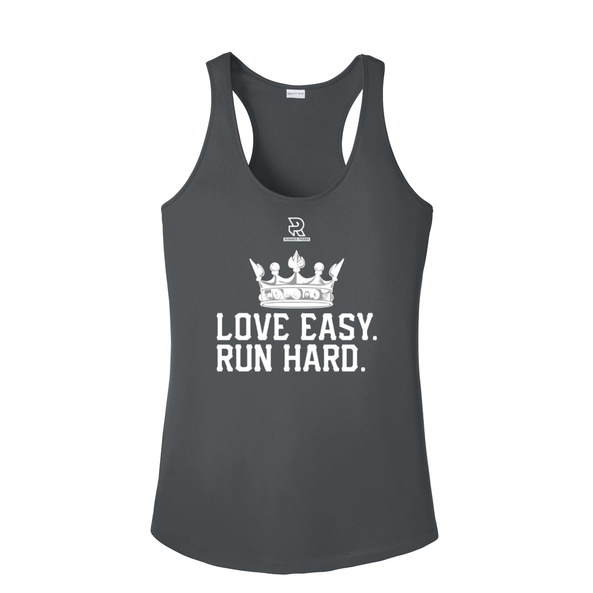 LOVE EASY RUN HARD (White) - Womens Competitor Racerback Tank