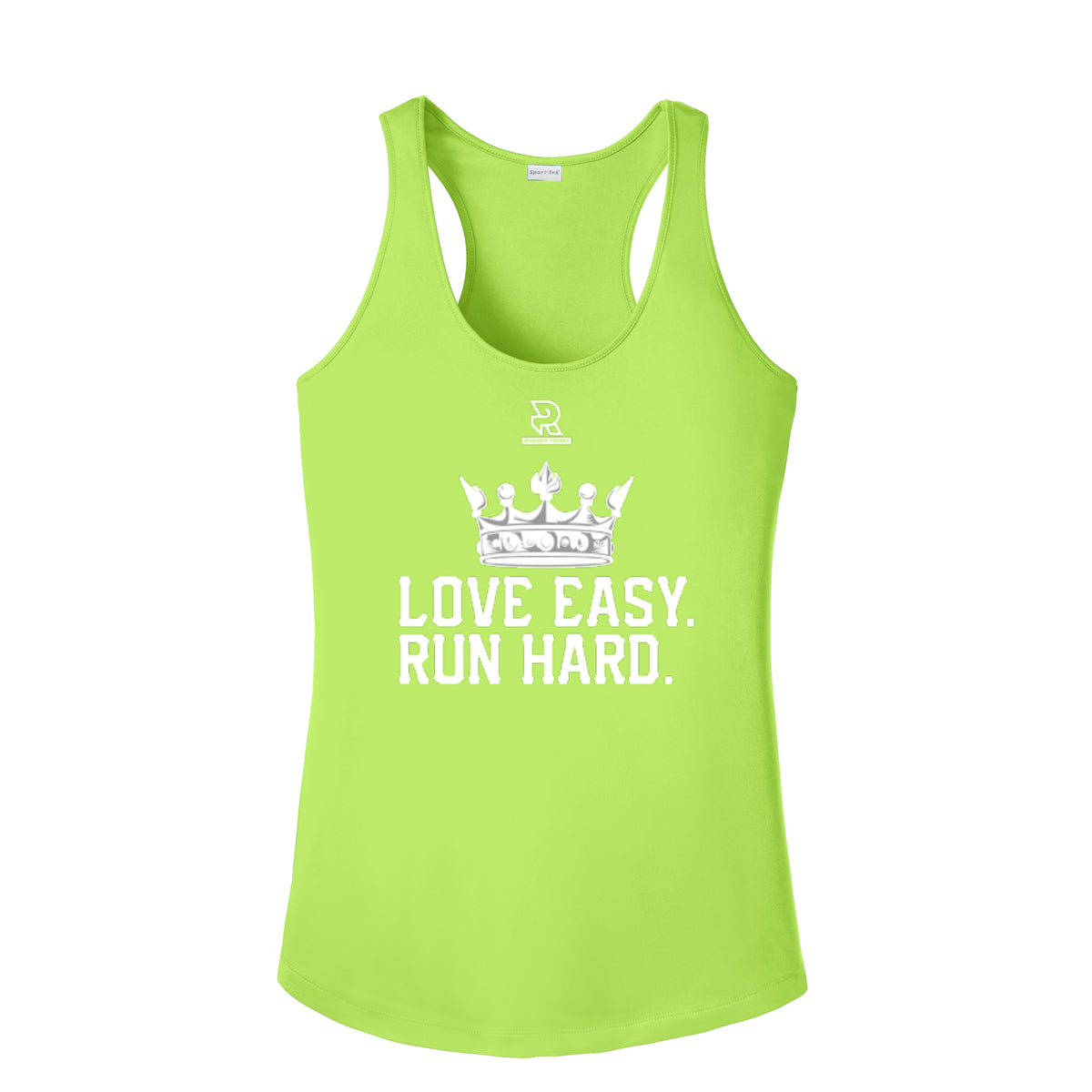 LOVE EASY RUN HARD (White) - Womens Competitor Racerback Tank
