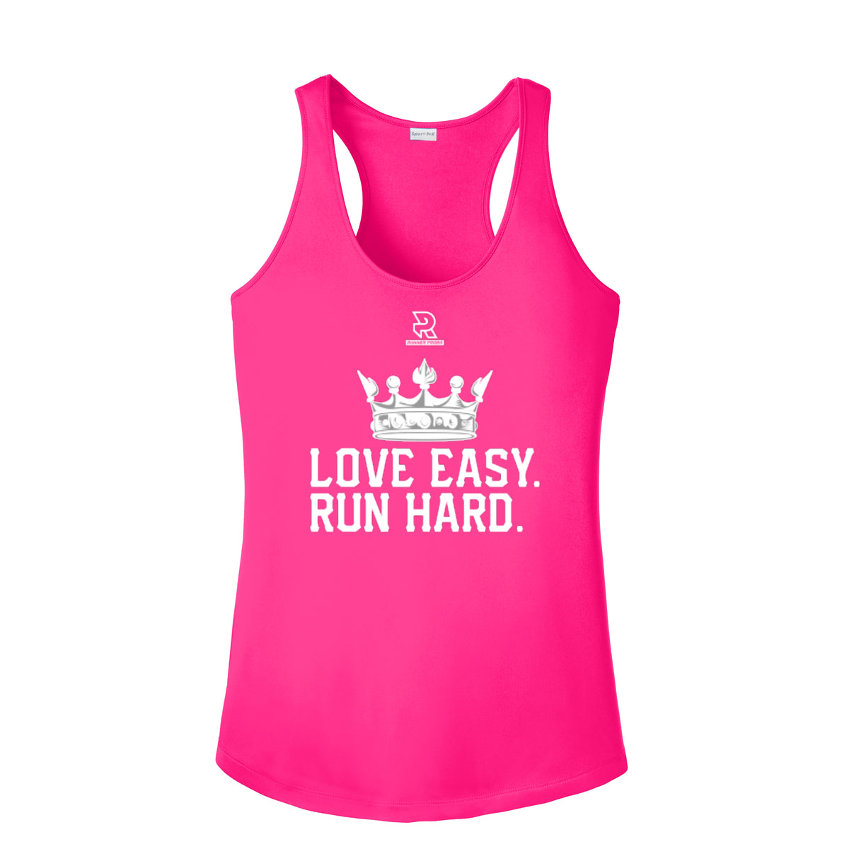 LOVE EASY RUN HARD (White) - Womens Competitor Racerback Tank
