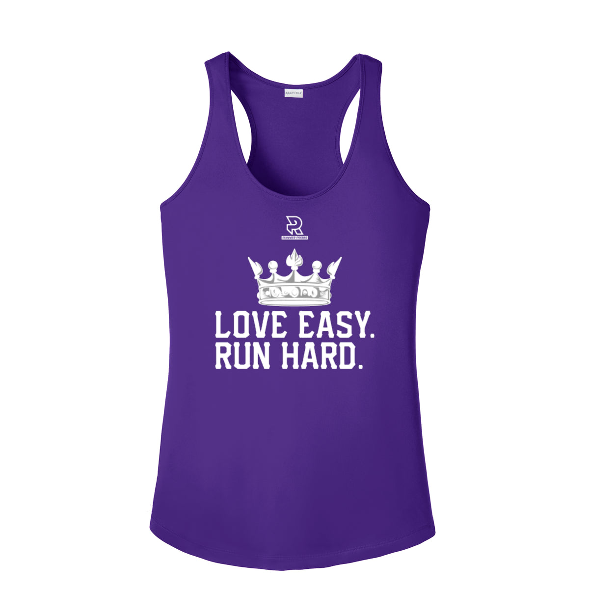 LOVE EASY RUN HARD (White) - Womens Competitor Racerback Tank