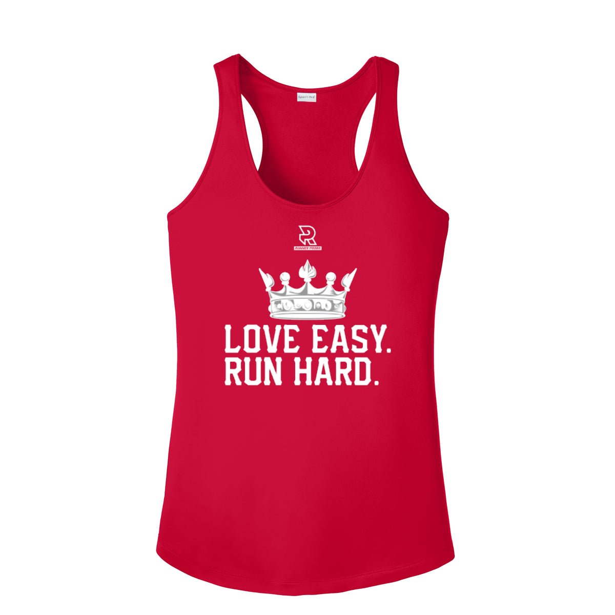 LOVE EASY RUN HARD (White) - Womens Competitor Racerback Tank