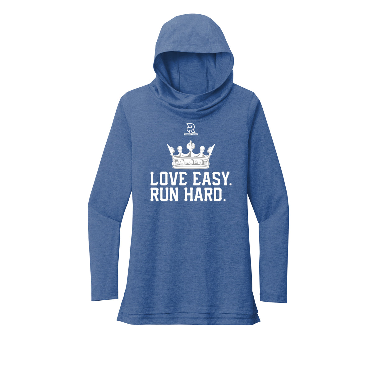 LOVE EASY RUN HARD (White) - Womens Tri-Blend Long Sleeve Hoodie