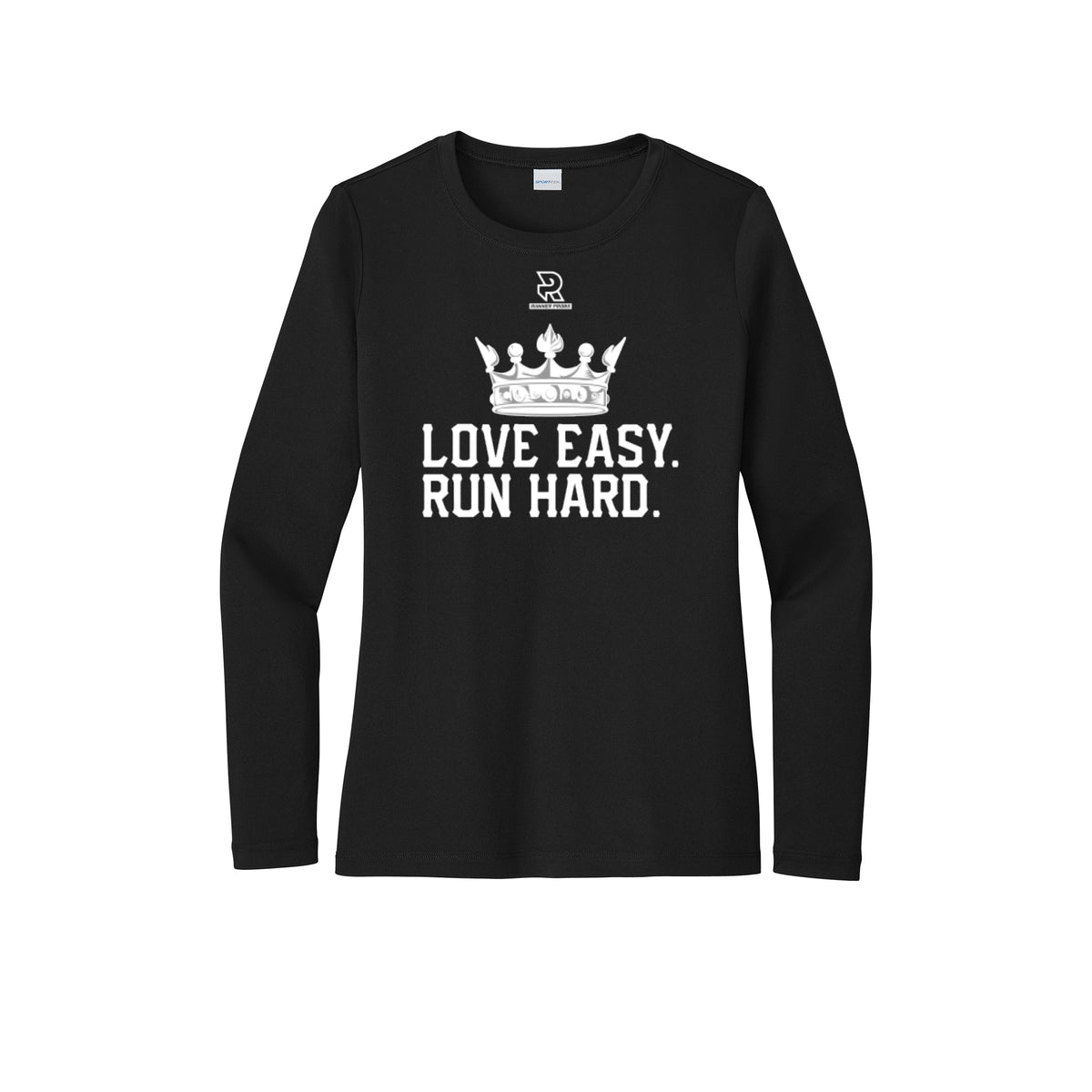 LOVE EASY RUN HARD (White) - Womens Pro Long Sleeve Performance Tee