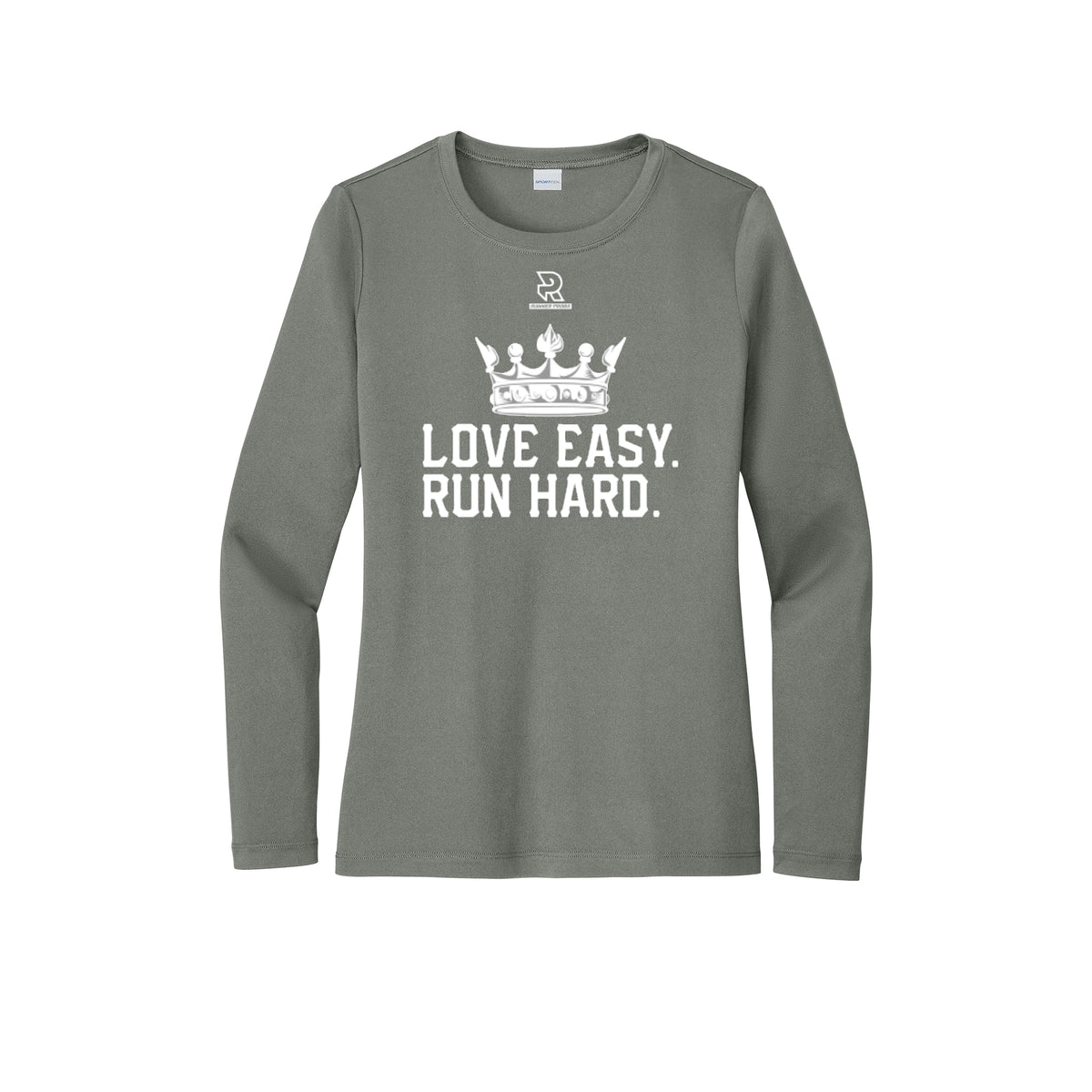 LOVE EASY RUN HARD (White) - Womens Pro Long Sleeve Performance Tee