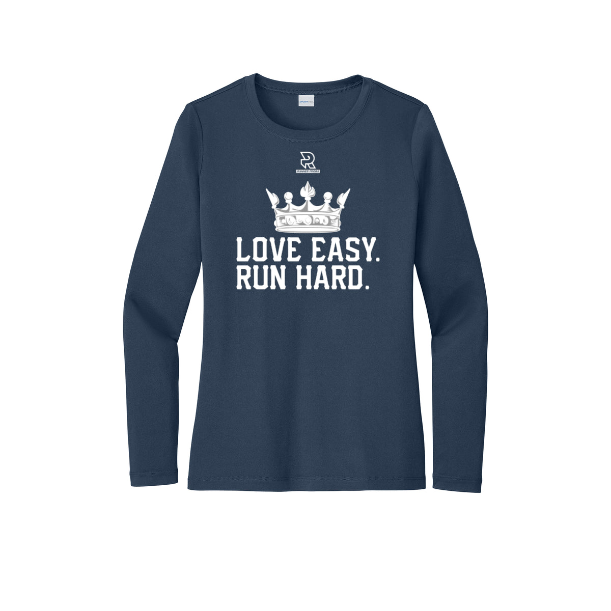 LOVE EASY RUN HARD (White) - Womens Pro Long Sleeve Performance Tee