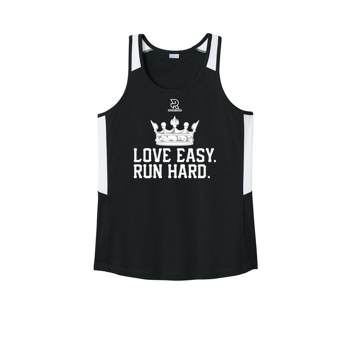 LOVE EASY RUN HARD (White) - Womens Club Track Tank