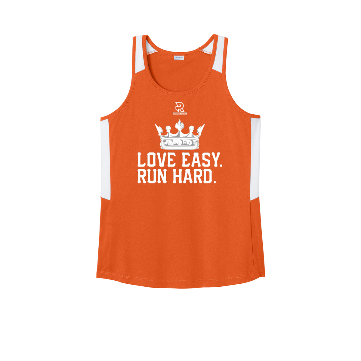 LOVE EASY RUN HARD (White) - Womens Club Track Tank