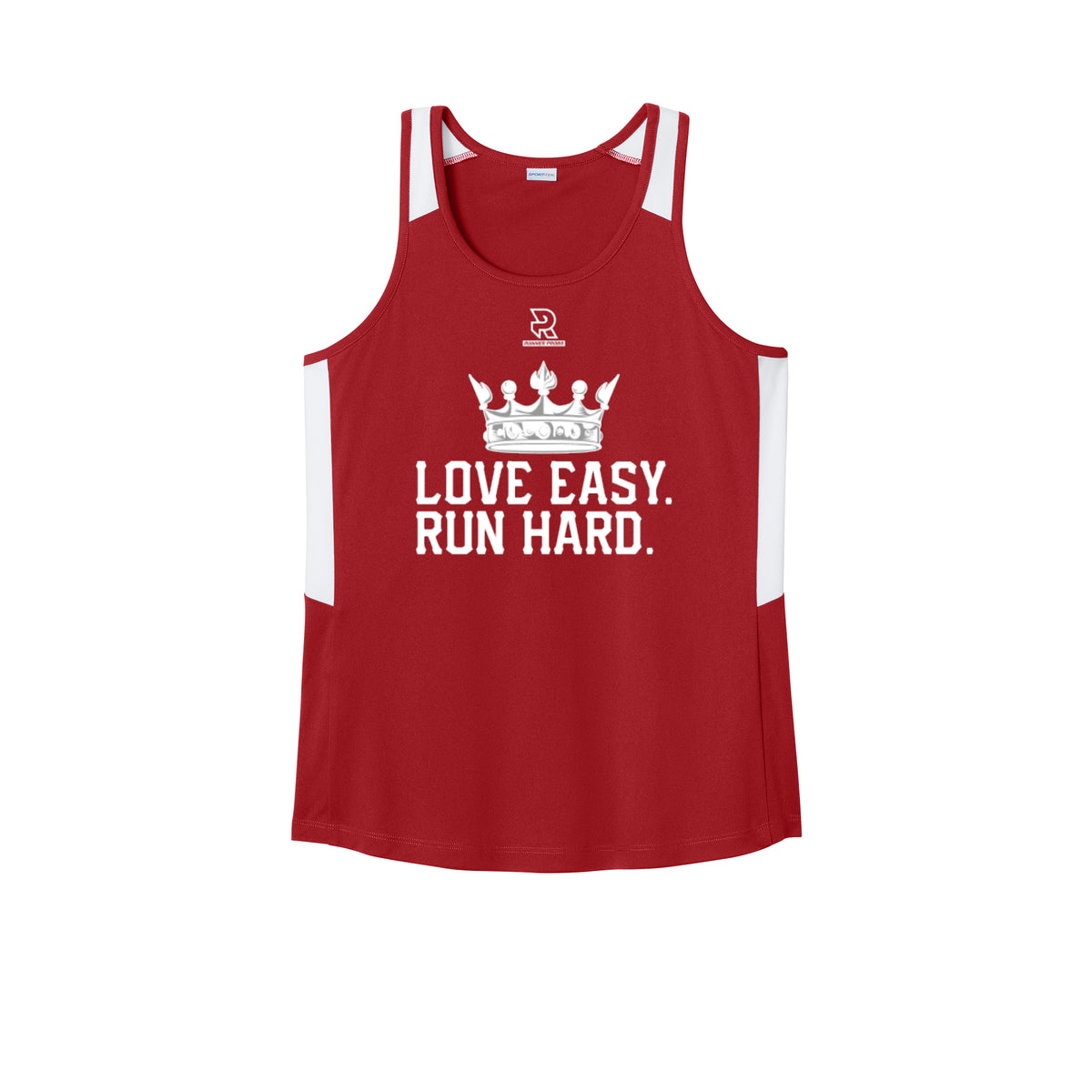 LOVE EASY RUN HARD (White) - Womens Club Track Tank