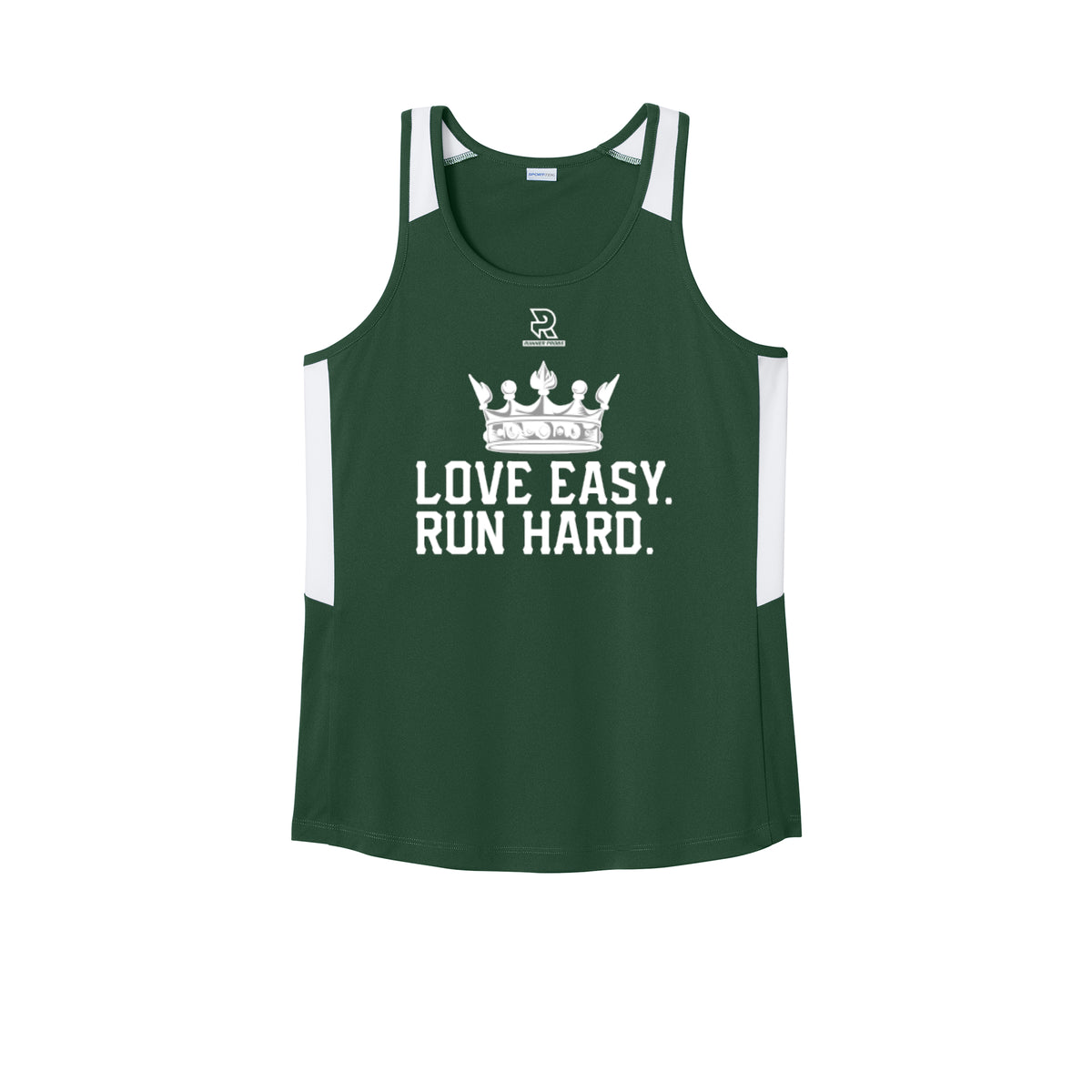 LOVE EASY RUN HARD (White) - Womens Club Track Tank